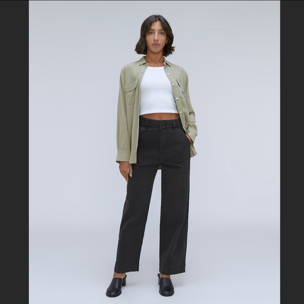 Everlane  Women's The Organic Wide-Leg Pant Black Size 4